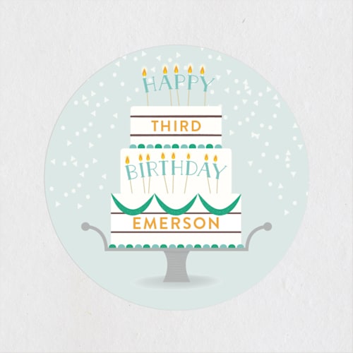 This is a forest custom stickers with standard by Lacie Cunningham called piece of cake printing on uncoated sticker paper in sticker