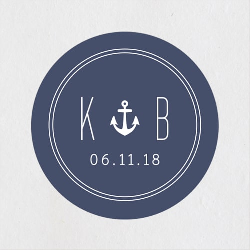 This is a ocean custom stickers with standard by Sandra Picco Design called seafaring printing on uncoated sticker paper in sticker