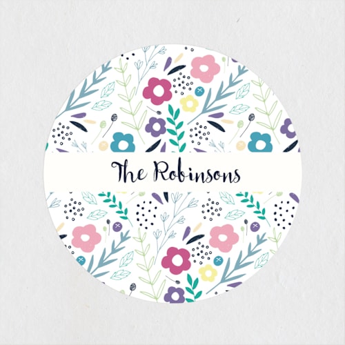 This is a cream custom stickers with standard by Rebecca Humphreys called sweet arrivals printing on uncoated sticker paper in sticker