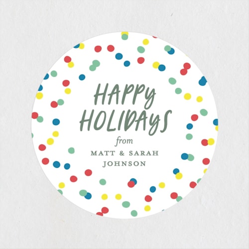 This is a mint custom stickers with standard by Meggy Masters called sledding scene printing on uncoated sticker paper in sticker