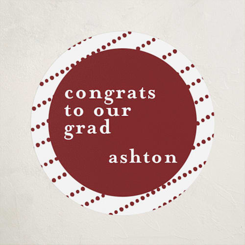 This is a crimson graduation stickers with standard by Deynaaz Daraei called naruna printing on uncoated sticker paper in sticker