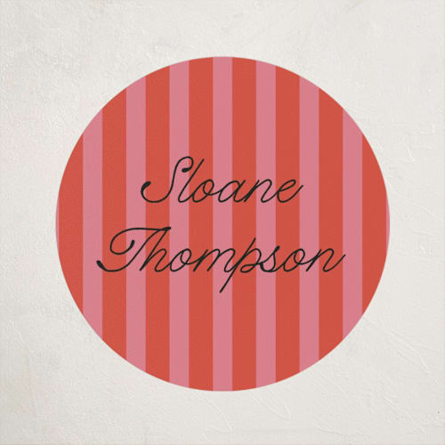 This is a strawberry custom stickers with standard by Morgan Kendall called lola printing on uncoated sticker paper in sticker