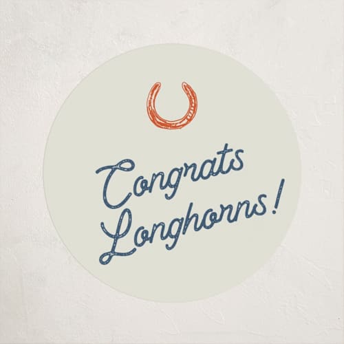 This is a cobalt custom stickers with standard by Erin Hodges called giddy up printing on uncoated sticker paper in sticker