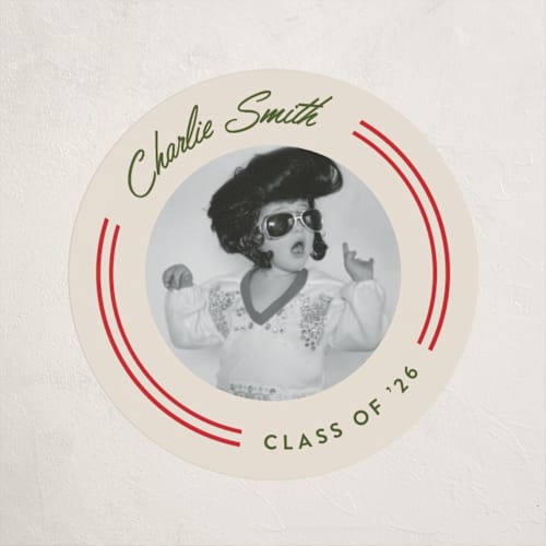 This is a evergreen custom stickers with standard by Darby McGuire called retro stripe printing on uncoated sticker paper in sticker