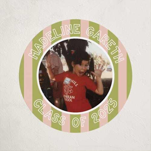 This is a pear custom stickers with standard by Morgan Kendall called cabana printing on uncoated sticker paper in sticker