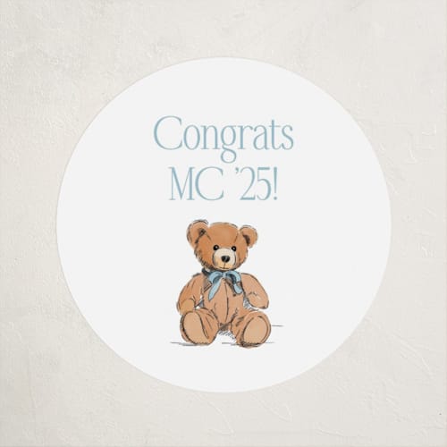 This is a sky custom stickers with standard by Becky Nimoy called antique teddy bear printing on uncoated sticker paper in sticker