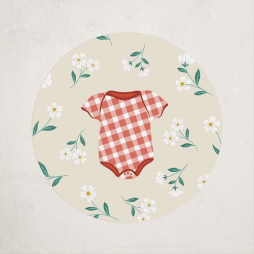 This is a ketchup baby shower favor labels with standard by Jamie Alexander called baby-q printing on uncoated sticker paper in sticker