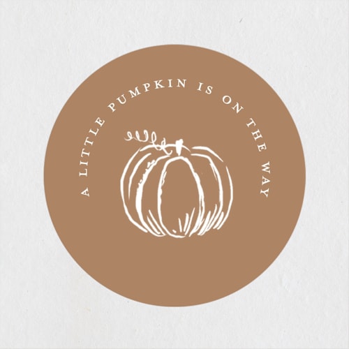 This is a acorn baby shower favor labels with standard by Rebecca Durflinger called autumn toile printing on uncoated sticker paper in sticker
