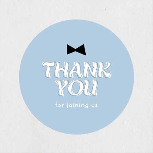 This is a sky baby shower favor labels with standard by Angela Garrick called boy mom printing on uncoated sticker paper in sticker