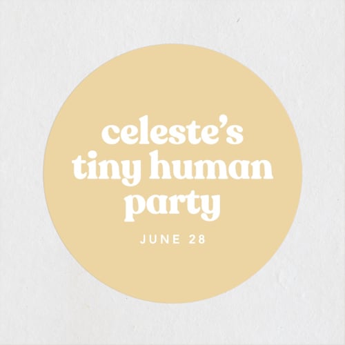This is a ocean baby shower favor labels with standard by Robert and Stella called it's an event printing on uncoated sticker paper in sticker