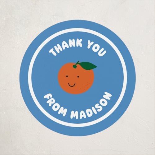 This is a aqua baby shower favor labels with standard by Studio Suku called little cutie sticker printing on uncoated sticker paper in sticker