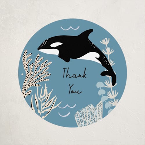 This is a ocean baby shower favor labels with standard by Alethea and Ruth called under the sea creatures printing on uncoated sticker paper in sticker