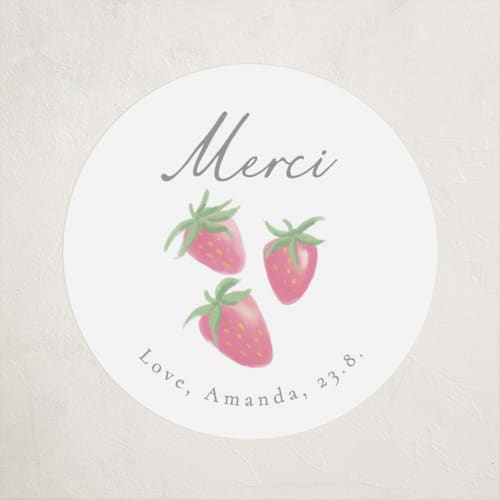 This is a melon baby shower favor labels with standard by frau brandt called french style printing on uncoated sticker paper in sticker
