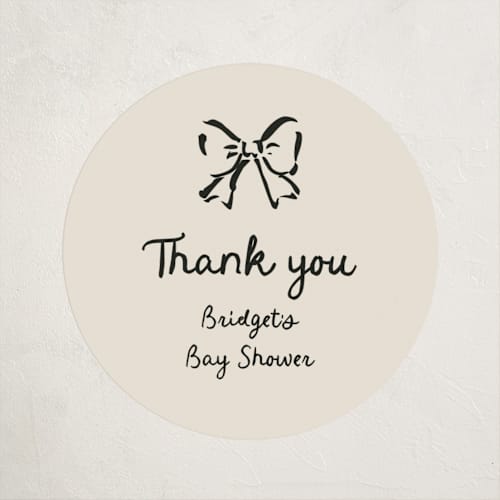 This is a onyx baby shower favor labels with standard by Cass Loh called bundle of joy sketches printing on uncoated sticker paper in sticker