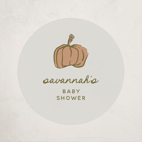 This is a natural baby shower favor labels with standard by Kelly Watkins called vintage autumn printing on uncoated sticker paper in sticker