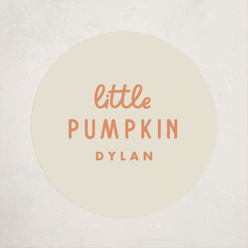 This is a pumpkin baby shower favor labels with standard by Baumbirdy called a little pumpkin printing on uncoated sticker paper in sticker
