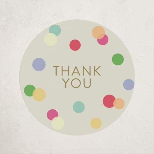 This is a color pop baby shower favor labels with standard by Stephanie Heinrich Godbout called colorful baby sprinkle printing on uncoated sticker paper in sticker