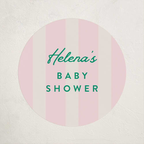 This is a peony baby shower favor labels with standard by Olivia Raufman called preppy confetti printing on uncoated sticker paper in sticker
