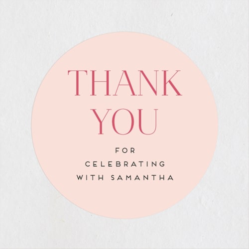 This is a carnation baby shower favor labels with standard by Erica Krystek called due with two printing on uncoated sticker paper in sticker