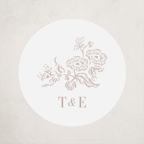 This is a peony baby shower favor labels with standard by Tamara Hilje called lavender fields printing on uncoated sticker paper in sticker