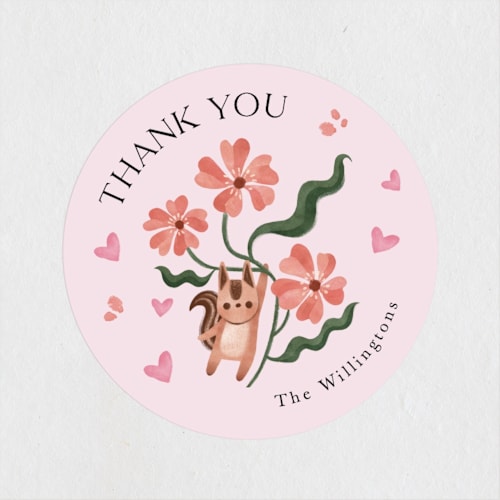 This is a rose baby shower favor labels with standard by Vivian Yiwing called love is in the air printing on uncoated sticker paper in sticker