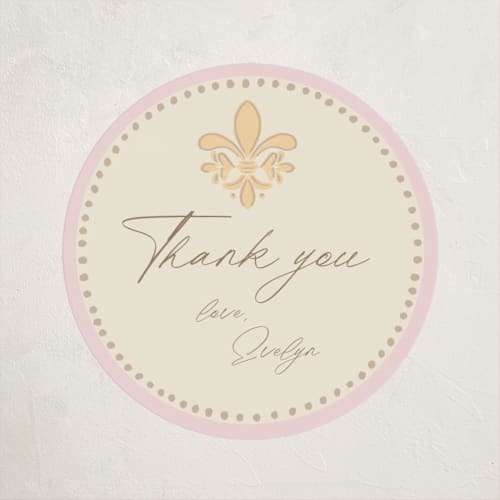 This is a mango baby shower favor labels with standard by Tina Faselli called precious printing on uncoated sticker paper in sticker
