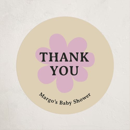 This is a rainbow baby shower favor labels with standard by Claire called park slope printing on uncoated sticker paper in sticker