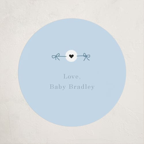 This is a aqua baby shower favor labels with standard by Baumbirdy called mom era printing on uncoated sticker paper in sticker