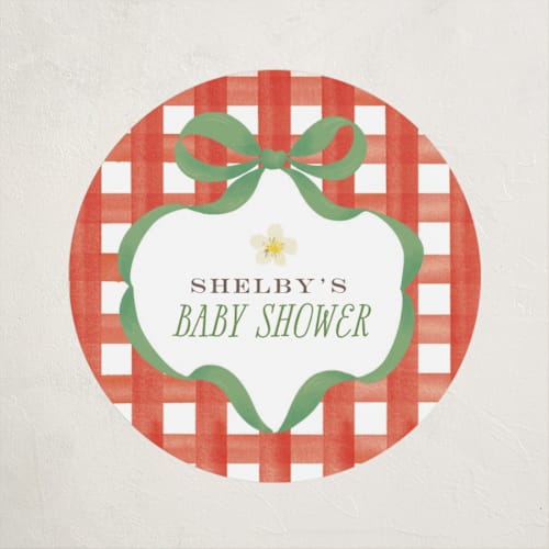 This is a strawberry baby shower favor labels with standard by Itsy Belle Studio called so berry sweet printing on uncoated sticker paper in sticker