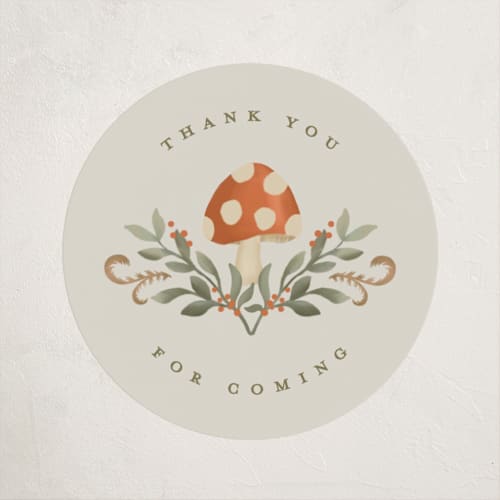 This is a moss baby shower favor labels with standard by Joanna Griffin called vintage butterfly printing on uncoated sticker paper in sticker