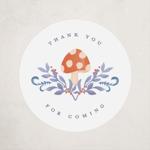 This is a marshmallow baby shower favor labels with standard by Joanna Griffin called vintage butterfly printing on uncoated sticker paper in sticker
