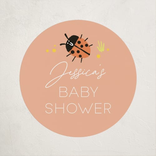 This is a outdoors baby shower favor labels with standard by Hudson meet Rose called little bug printing on uncoated sticker paper in sticker