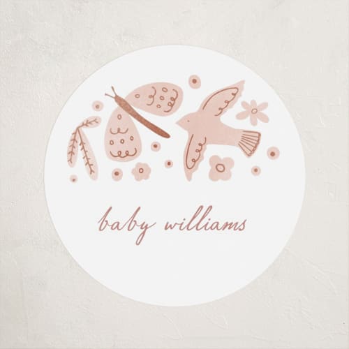 This is a sherbet baby shower favor labels with standard by Pixel and Hank called creatures printing on uncoated sticker paper in sticker