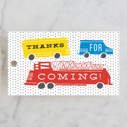 This is a bright turquoise kids gift tags with standard by Shiny Penny Studio called things that g0 printing on signature in tag