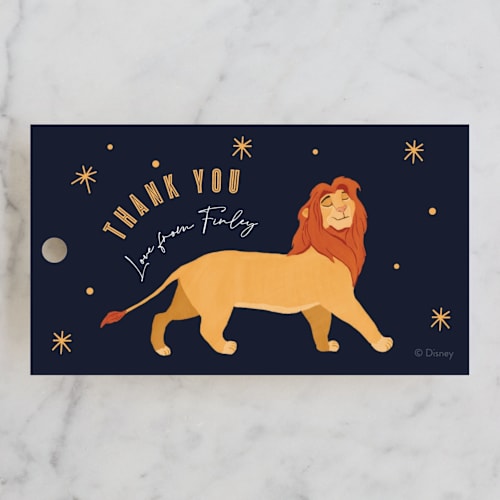 This is a midnight kids gift tags with standard by Elly called disney's lion king hakuna matata printing on signature in tag