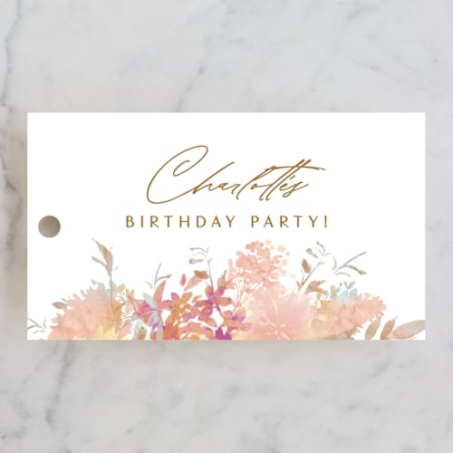 This is a spring kids gift tags with standard by Phrosné Barwood called spring birthday cake printing on signature in tag