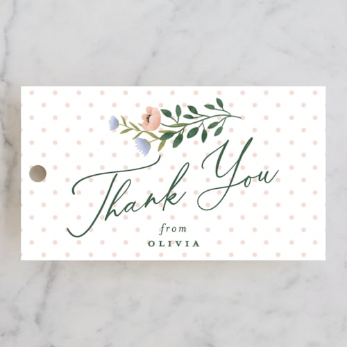 This is a clementine kids gift tags with standard by Susan Zinader called disney's minnie wildflower printing on signature in tag