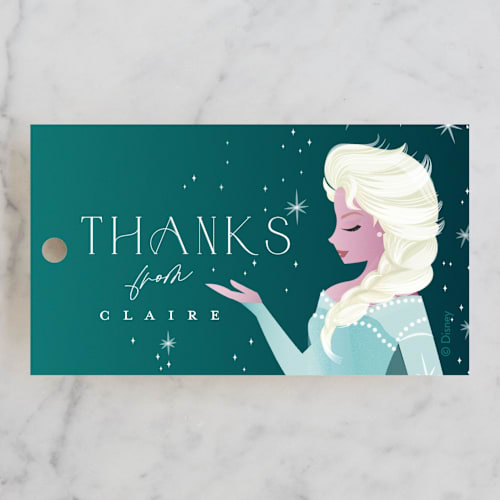 This is a ice kids gift tags with standard by Ana de Sousa called disney's elsa it's a magical time printing on signature in tag