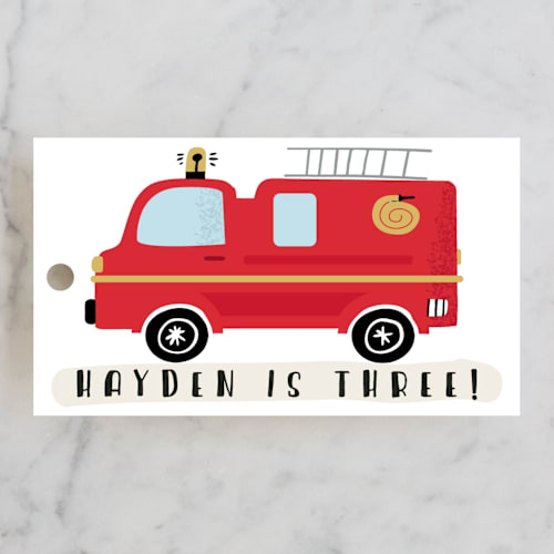 This is a cherry kids gift tags with standard by Oma N. Ramkhelawan called fired up! printing on signature in tag