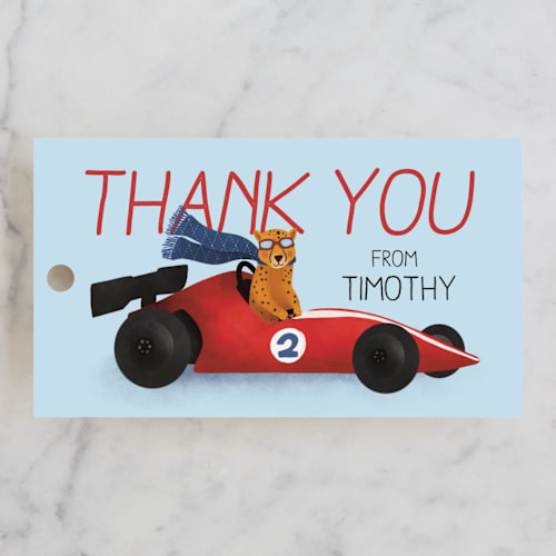 This is a cherry kids gift tags with standard by Jenna Holcomb called monaco printing on signature in tag