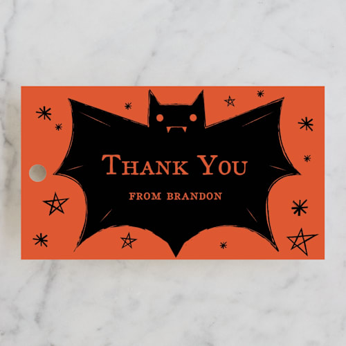This is a hibiscus kids gift tags with standard by Ani Somi called spooky bat printing on signature in tag