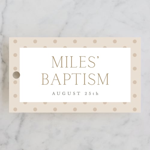 This is a linen kids gift tags with standard by Robert and Stella called keepsake printing on signature in tag