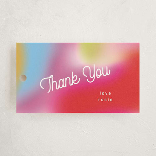 This is a fruit punch kids gift tags with standard by Kelly Watkins called groovy printing on signature in tag