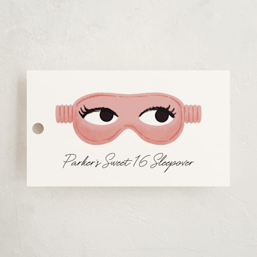 This is a rose kids gift tags with standard by mo kelley called slumber party printing on signature in tag
