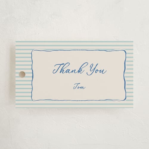 This is a marine kids gift tags with standard by Lucrecia Caporale called easide serenade printing on signature in tag