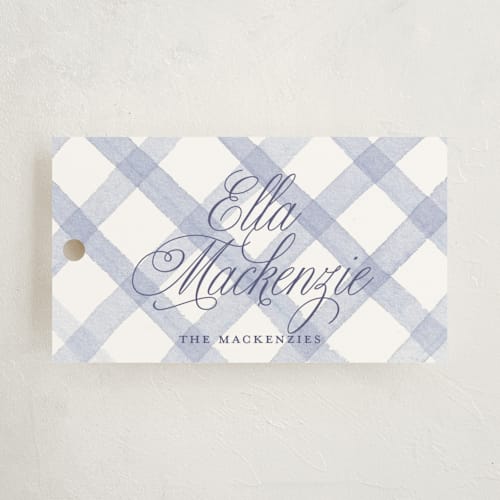 This is a bluebell party favor tags with standard by Meagan Christensen called lattice printing on signature in tag
