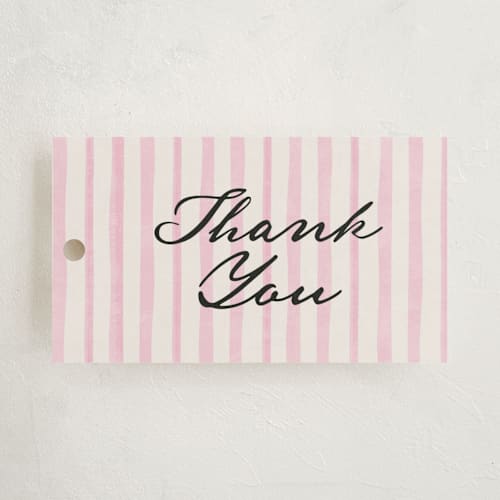 This is a blue raspberry party favor tags with standard by Kamala Nahas called tea time printing on signature in tag