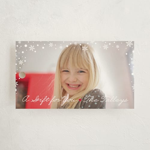This is a holly red gift tags by Melissa Egan of Pistols called let it snow printing on signature in tag