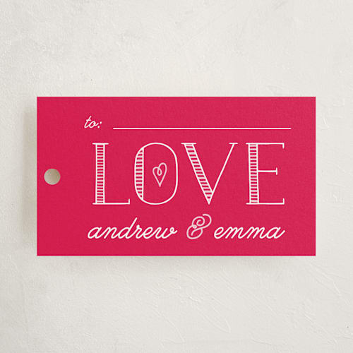 This is a poppy gift tags with standard by Christina Novak called bold love printing on signature in tag