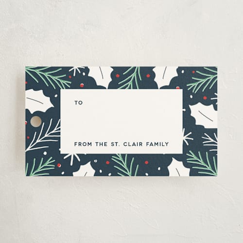 This is a blueberry gift tags with standard by Katie Wahn called ornamental printing on signature in tag